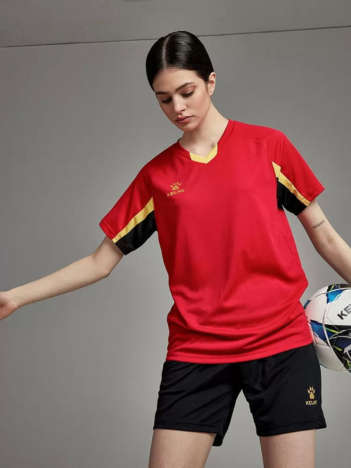 Футбольная форма KELME Short-Sleeved Football Suit (Red/Black)