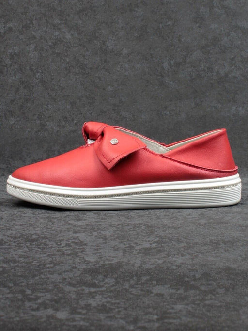 07-PDD69-5 RED Слипоны женские (натуральная кожа)