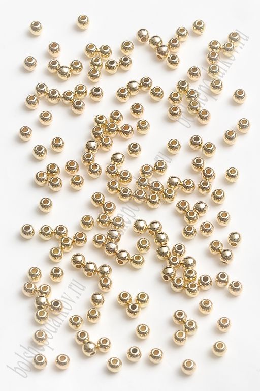 Бусины 4 мм "Шарик" (400 шт) SF-7292, золото