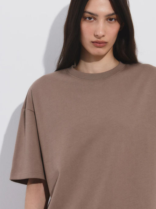 Футболка свободного кроя из хлопка OVERSIZE0826-66 / Zarina  фото 6