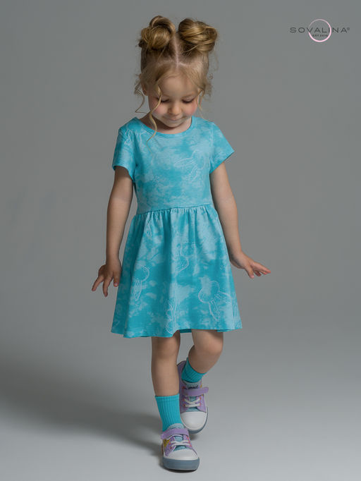 Платье Лето зайцы варенка бирюза - Sovalina фото 20