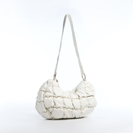 Сумка-багет на молнии, цвет белый - Simaland фото 2