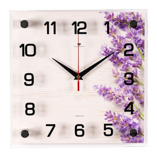 Часы настенные интерьерные «Лаванда», бесшумные, плавный ход, 25×25 см