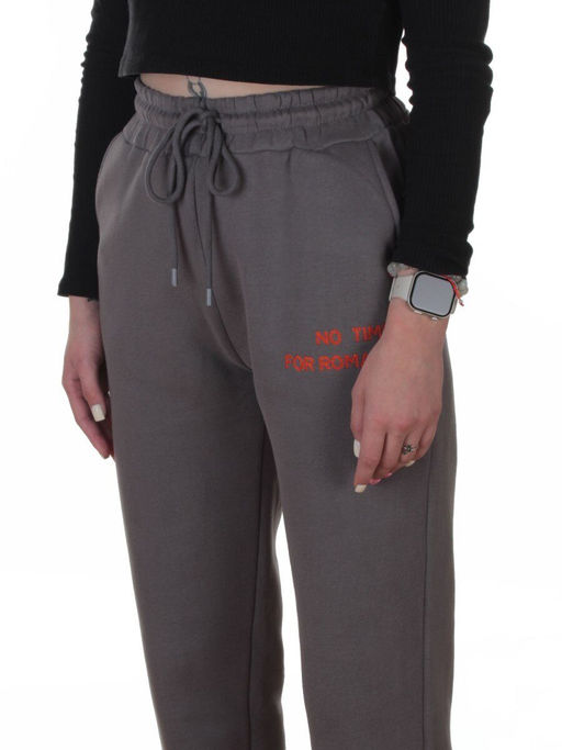 2621 GRAY Штаны спортивные утепленные женские (85% хлопок, 10% полиэстер, 5% спандекс)