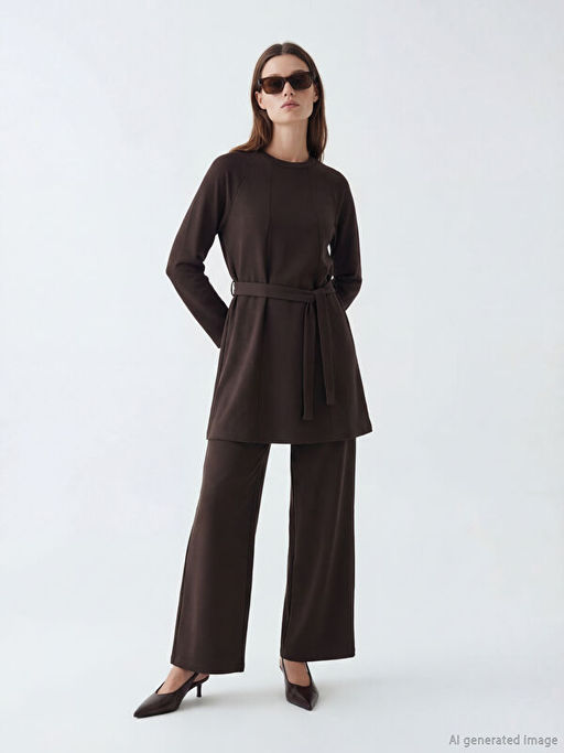 Bisiklet Yaka Soft Touch Kad?n Sweatshirt Tunik