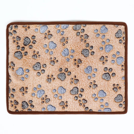 Коврик для отдыха животных, двусторонний (флис+ротанг), 40 х 30 см,бежевый - Пижон фото 3