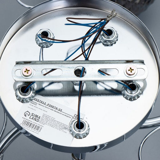 Светильник потолочный BayerLux «Эрион», люстра 5хЕ27, 40 Вт, хром, 56×56×22 см