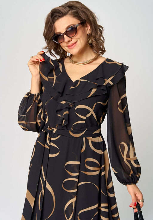 Платье EVA GRANT 7297В принт ленты