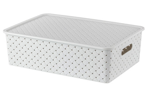 Корзинка с крышкой 7,5 л 35*24,5*10,5 см Береста светло-серая (модель 5221/08) - Elan gallery фото 3