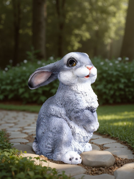 Садовая фигура из полистоуна «Зайка-лапочка», 24×18×17 см