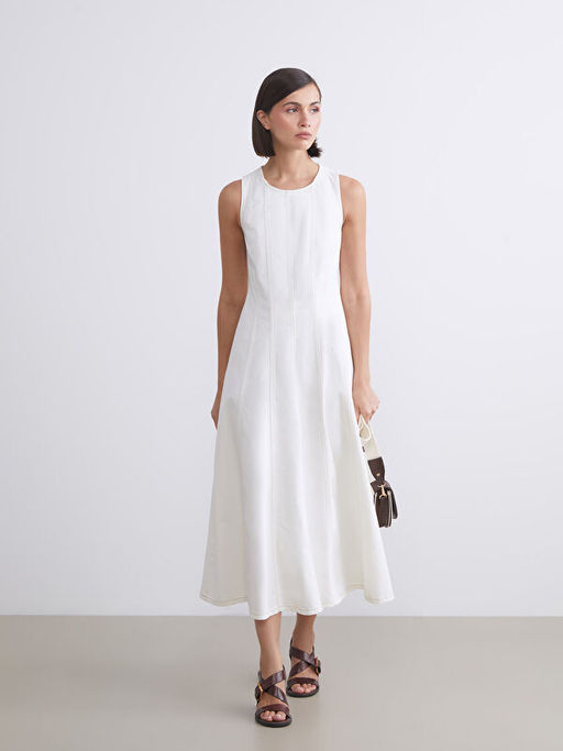 Bisiklet Yaka Jean Elbise