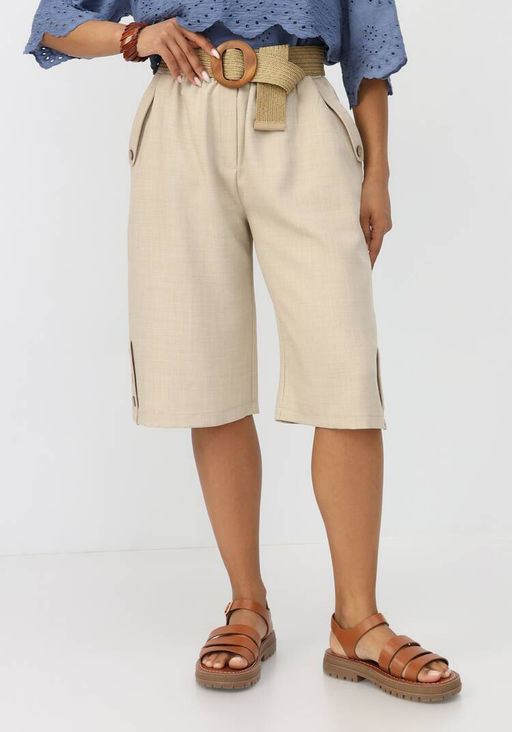 Капри свободного кроя бежевый