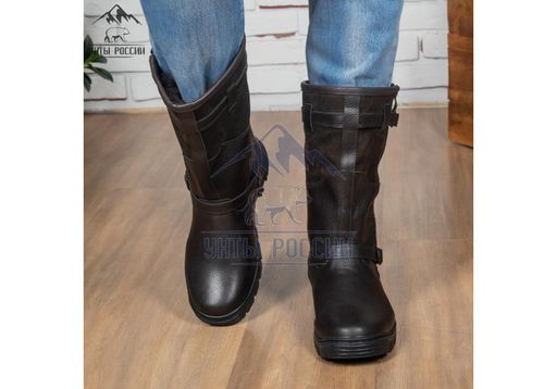 Монголки коричневые с замком, литая подошва,