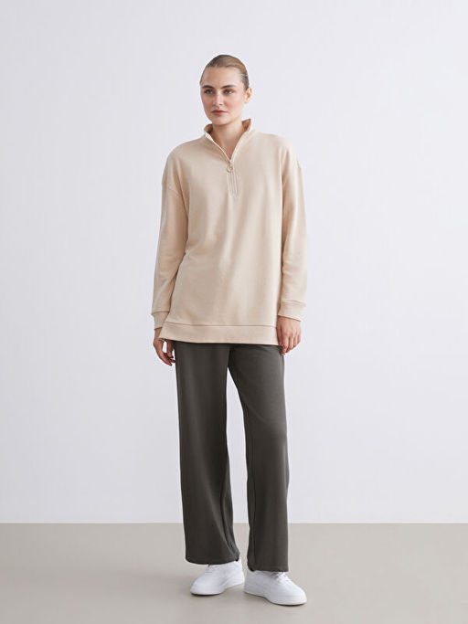Dik Yaka Kad?n Sweatshirt Tunik