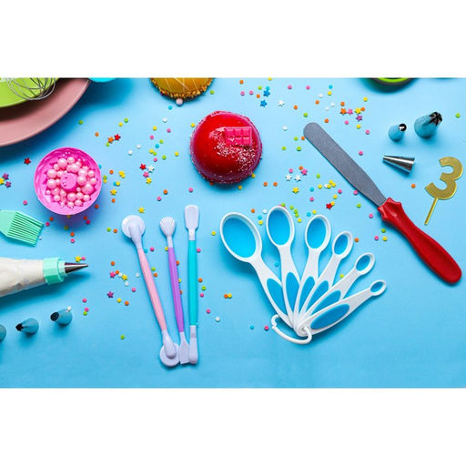 Цена за 2 шт. Набор мерных ложек Доляна «Тепло», 6 шт.: 0.62/1.25/2.5/5/7.4/15 мл, красный, белый