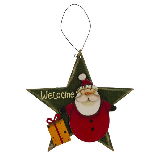 Изделие декоративное подвесное "Снеговик/ Дед Мороз", L14 W1,5 H14 см, 4в.