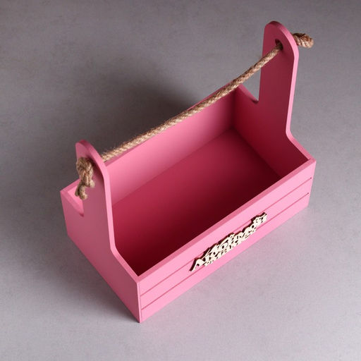 Ящик - кашпо деревянный 25х15х30 Любимой Маме Розовый Коралл - Дарим красиво фото 3