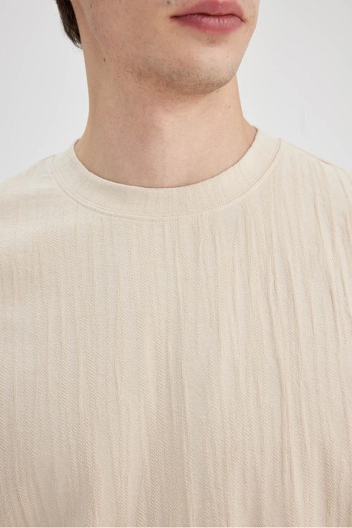 Футболка Oversize с круглым вырезом и короткими рукавами - Defacto фото 5