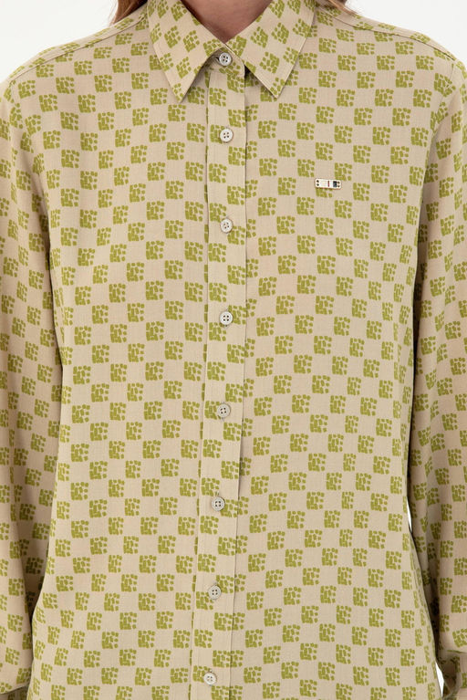 Женская рубашка цвета хаки с длинным рукавом светлого цвета Неожиданная скидка в корзине - U.s. polo assn фото 6