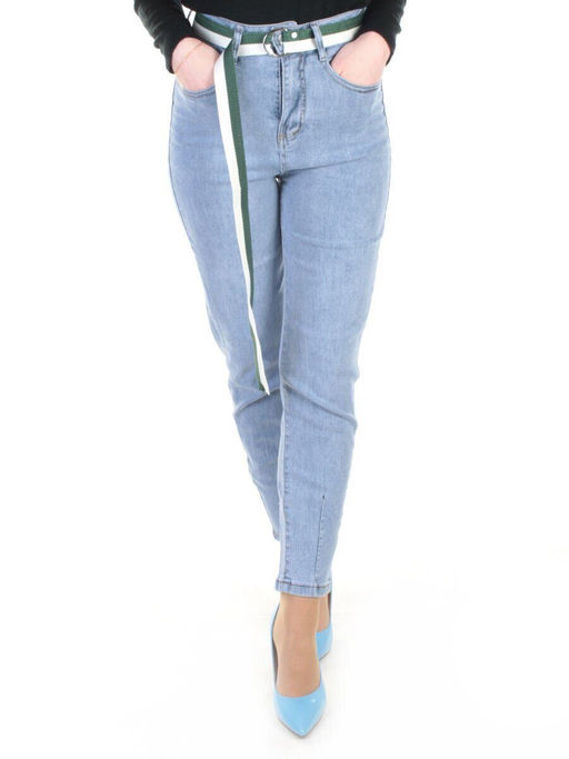 A956 LT. BLUE Джинсы-Мом женские YIYUNFENGCAI - Fashion фото 2