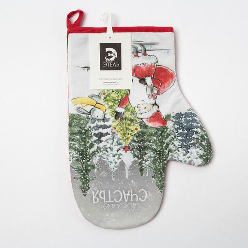 Варежка-прихватка Желаю счастья, 20?28 см, МИКС, 100% хлопок, ватин 250 г/м?