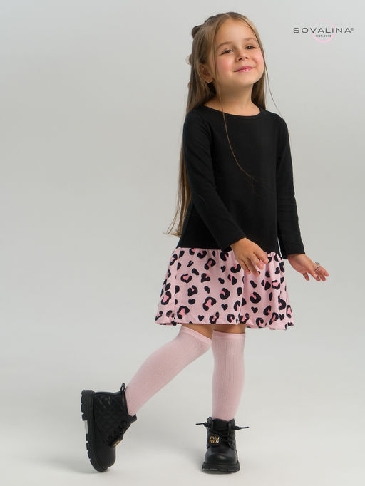Платье Алиса дл/р черный-нежный леопард - Sovalina фото 18