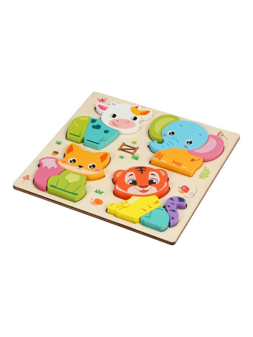 Развивающий 3D пазл «Животные», деревянный