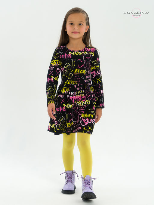 Платье Эля неоновые мишки - Sovalina фото 14