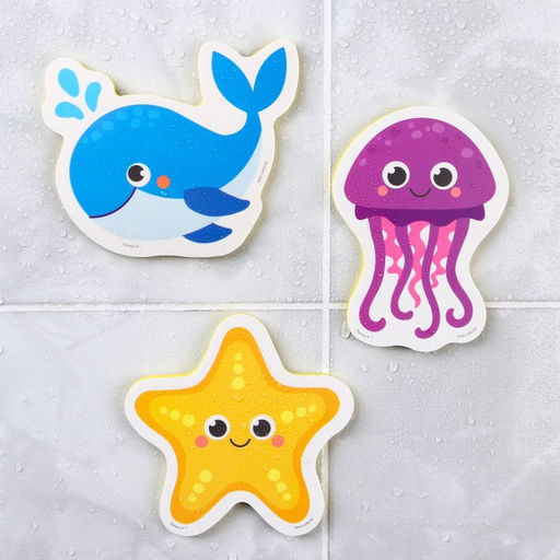 Игрушки - стикеры для ванны «Морские жители», EVA, 3 шт., от 1 года, Крошка Я