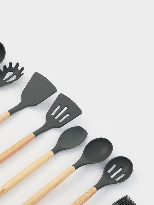 Набор кухонных принадлежностей Доляна Aviera, 12 предметов, 31×10.5×10.5 см, серый