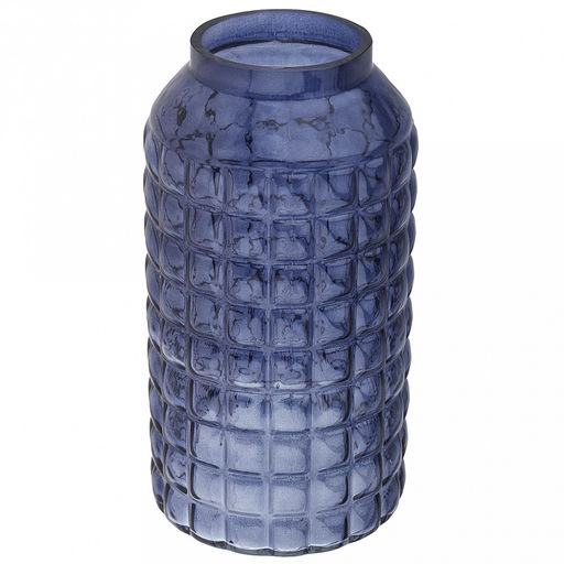 Ваза для цветов стеклянная "Альхес" 4,4л, д15,5см, h30см, форма "бутылка", большая, текстурная, черника (Россия)