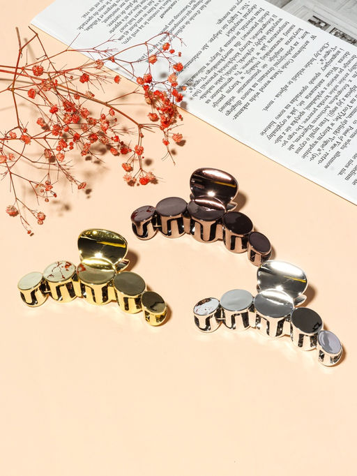 Цена за 12 шт. Крабик для волос «Глянец люкс», круги, 9 см, МИКС