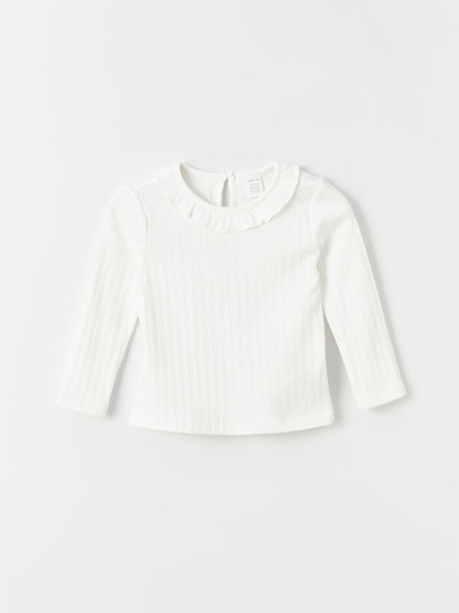 Bisiklet Yaka Uzun Kollu K?z Bebek Ti??rt - Waikiki фото 3