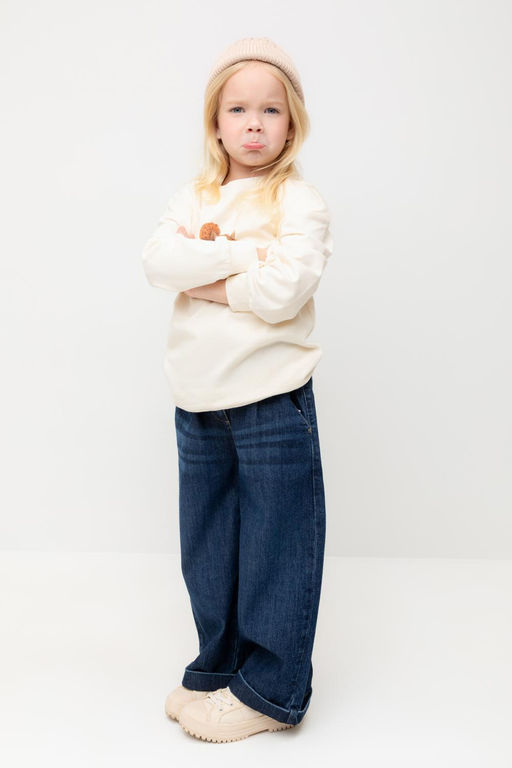 КР 302670/молочный джемпер (свитшот) для дев