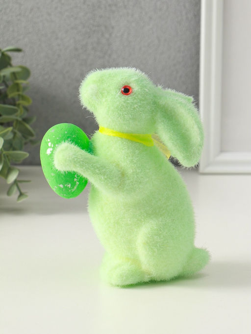 Фигурка пасхальная Мятный заяц с пасхальным яйцом, 6?11?15.5 см