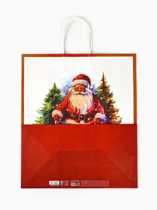 Цена за 2 шт. Пакет бумажный подарочный новогодний крафт С Новым годом 32?17.5?37 см