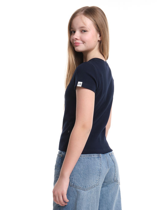 Футболка в рубчик 22-0210 синий