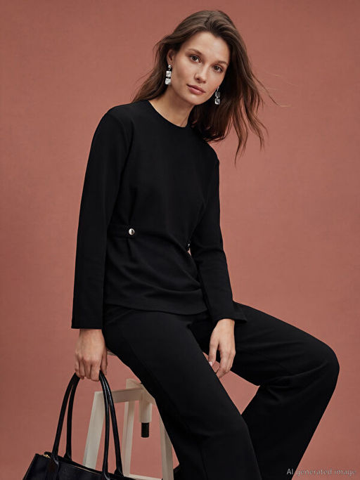 Bisiklet Yaka Kad?n Sweatshirt Tunik