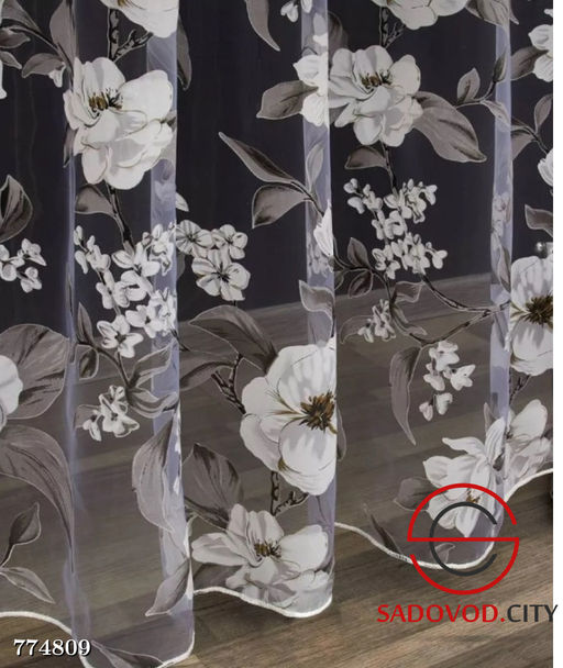 Тюль органза в цветочек