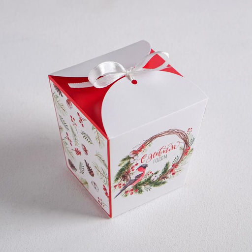 Цена за 5 шт. Бонбоньерка новогодняя «С Новым годом», 7.5×8×7.5 см