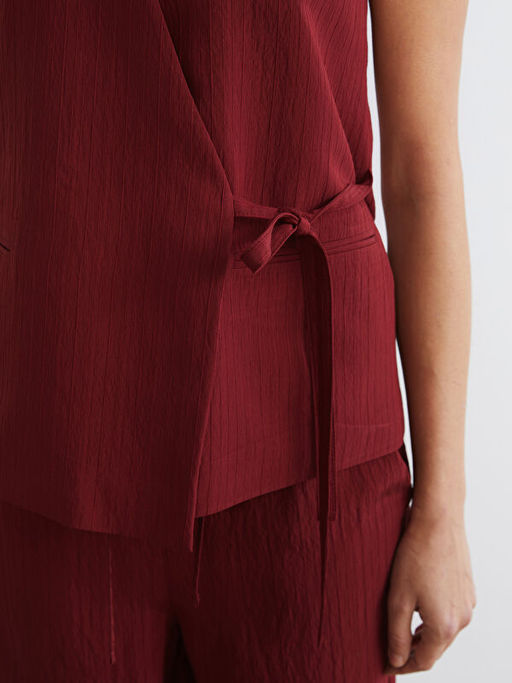 Kruvaze Yaka Dokulu Kad?n Klasik Yelek