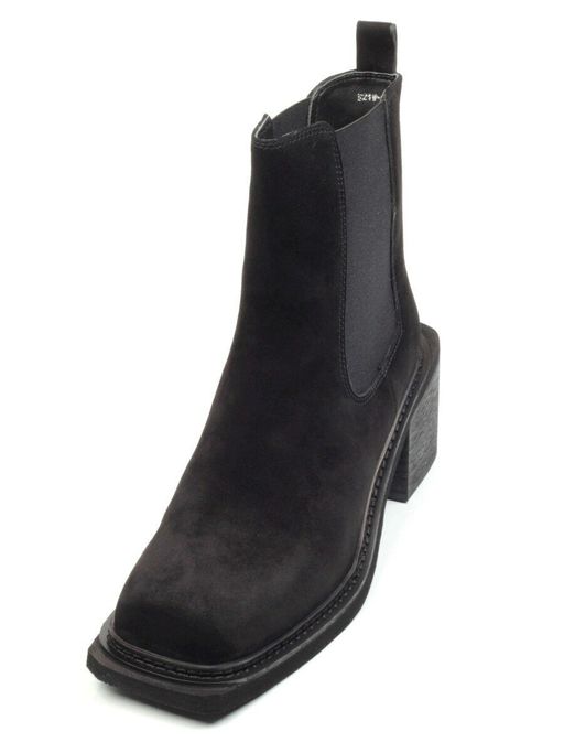 04-E21W-1B BLACK Ботинки зимние женские (натуральная замша, натуральный мех) - Фабричный китай фото 6