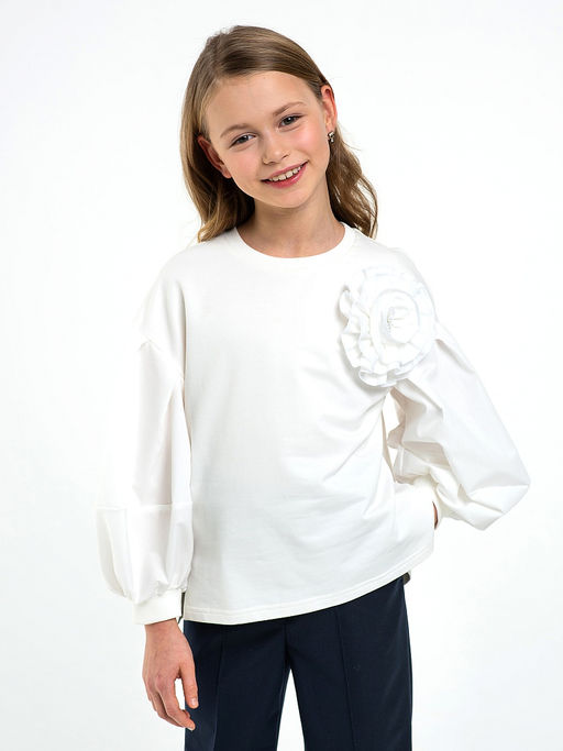 Молочный школьный свитшот Mooriposh, модель 1617  фото 6