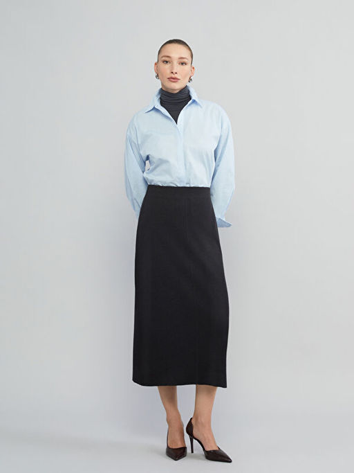 Beli Lastikli Triko Etek