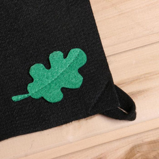 Коврик - сидушка для бани и сауны с аппликацией «Дубовый лист», 50×40 см, полиэфир, чёрный