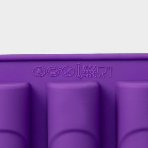 Форма для выпечки Доляна «Батончик», силикон, 30×17.5 см, 20 ячеек (6.5×2.5×2 см), фиолетовая