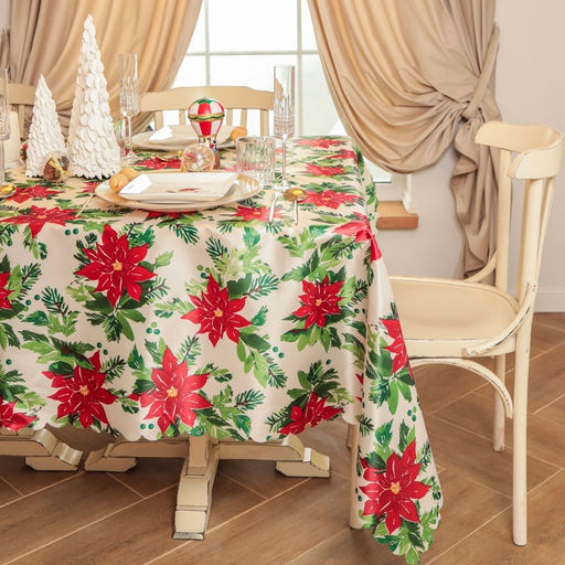 Скатерть новогодняя Доляна Christmas flowers, размер 145?110 см
