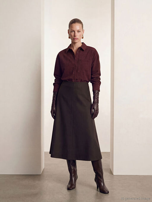 ?izgili Modal Kar???ml? Kad?n G?mlek