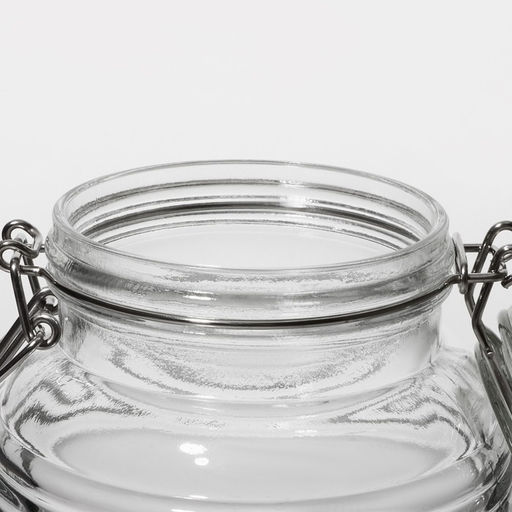 Банка для сыпучих Доляна «Уют», 2.1 л, 12×19 см, с бугельным замком, стекло, прозрачная