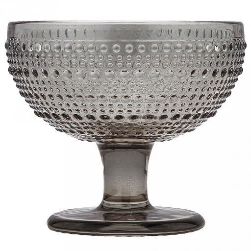 Ришелье Креманка стеклянная 360мл, д11,5см h10,5см, рельефное, цветное стекло, цвет - серый (Китай) Цена указана за штуку. В коробке 4 штуки. - Домашняя мода фото 2